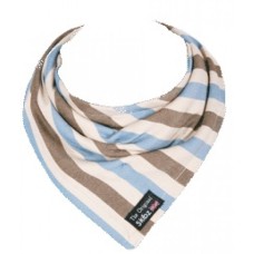 Large Skibz Bandana Bib, Blue & Beige Stripe